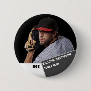 Foto-Sportschaltfläche / Button-Baseball-Player Button