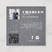Foto Square Business Card Quadratische Visitenkarte (Rückseite)