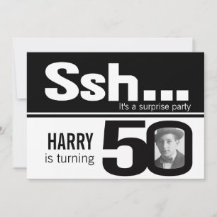 Foto ssh Männer Schwarz-weiß 50. Geburtstag einlad Einladung
