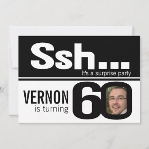 Foto ssh Männer Schwarz-weiß 60. Geburtstag 4 Foto Einladung