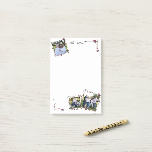 Foto-Stammes- Pfeil-Federn der Gewohnheits-3 Post-it Klebezettel (Auf Schreibtisch)