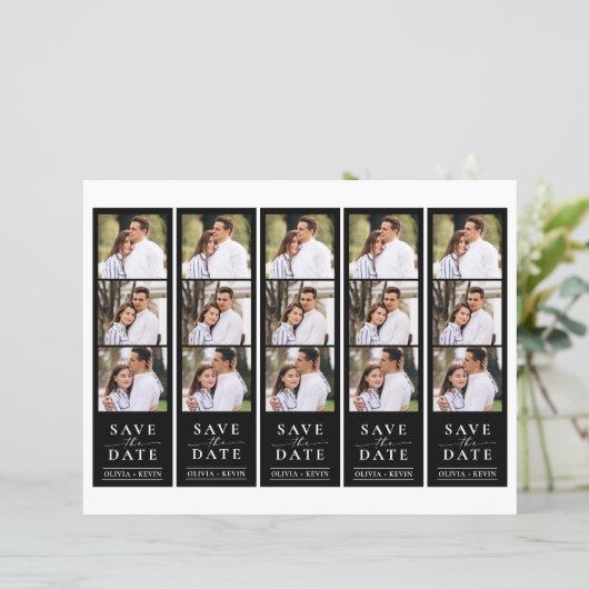 Foto-Stand 2x7" Save the Date Hochzeitsstreifen (Stehend Vorderseite)
