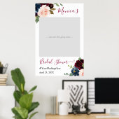 Foto-Stand der Red Navy-Floral-Brautparty von Burg Poster (Heimbüro)