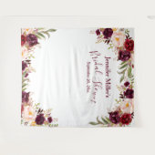 Foto-Stand des Burgundy Floral Custom Brautparty Wandteppich (Vorderseite (Horizontal))