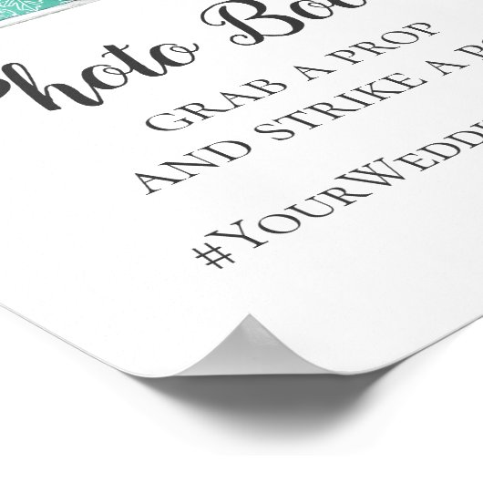 Foto Stand einfaches Hochzeitszeichen. Modernes Ha Poster (Ecke)