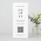Foto-Stand für elegante Folien | QR-Code Save The Date (Stehend Vorderseite)