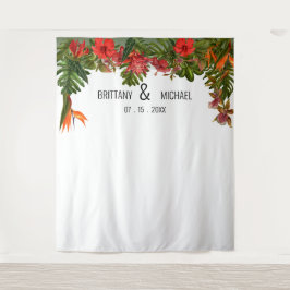 Foto-Stand für Tropical Breeze Wedding Backdrop Wandteppich