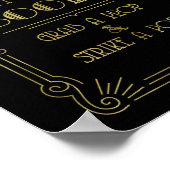 Foto-Stand Hochzeitssing Gold Black Art Deco Poster (Ecke)