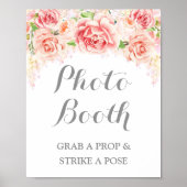 Foto Stand Hochzeitssing Pink Aquarell Blütenfarbe Poster (Vorne)