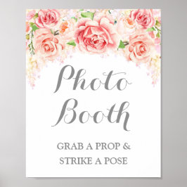 Foto Stand Hochzeitssing Pink Aquarell Blütenfarbe Poster