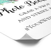 Foto Stand Hochzeitszeichen. Blumenhashtag Poster (Ecke)