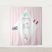 Foto-Stand in Paris Themed Brautparty Wandteppich (Vorderseite)