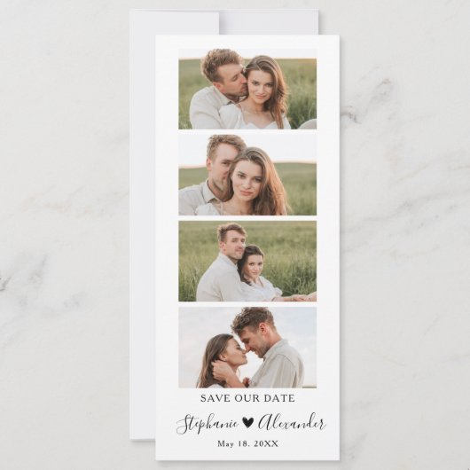 Foto-Stand-Lesezeichen Hochzeit Sichern Sie das Da Save The Date (Vorderseite)