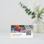 Foto-Stand QR-Code-Logo Social Media Visitenkarte (Stehend Vorderseite)