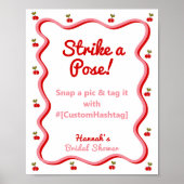 Foto Stand Retro Cherry Brautparty Tafelzeichen Poster (Vorne)