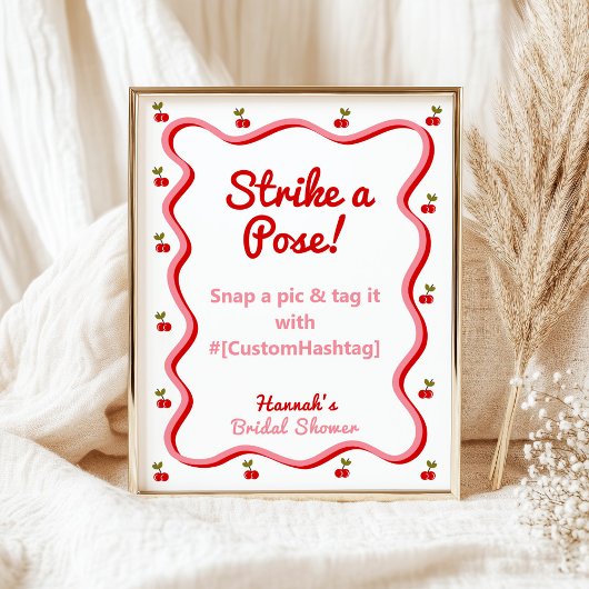 Foto Stand Retro Cherry Brautparty Tafelzeichen Poster