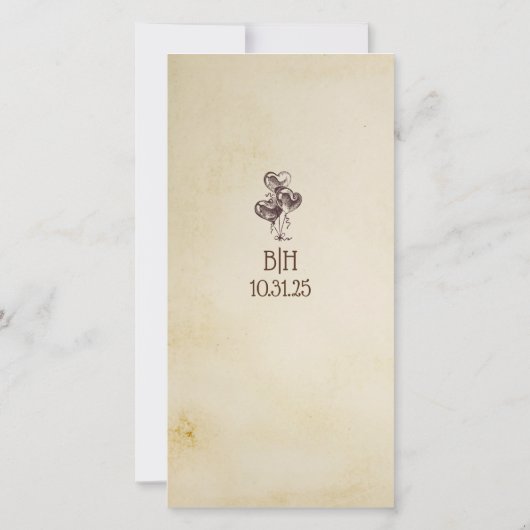 Foto-Stand Save the Date Vintag (Rückseite)