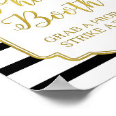 Foto-Stand Signieren Rosa goldene Schwarz-weiße St Poster (Ecke)