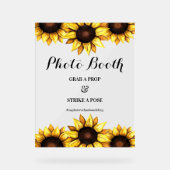 Foto-Stand Sonnenblume Hochzeitsschild Acrylschild (Vorderseite)