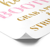 Foto Stand Wedding Sign Gold Pink Confetti Poster (Ecke)