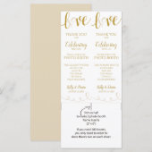 Foto-Standkarten | Liebe Script - Gold & Beige (Vorne/Hinten)