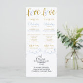 Foto-Standkarten | Liebe Script - Light Blue & Gol (Stehend Vorderseite)