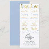 Foto-Standkarten | Liebe Script - Light Blue & Gol (Vorne/Hinten)
