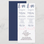 Foto-Standkarten | Liebe Script - Navy & Pink (Vorne/Hinten)