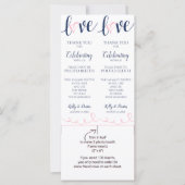 Foto-Standkarten | Liebe Script - Navy & Pink (Vorderseite)