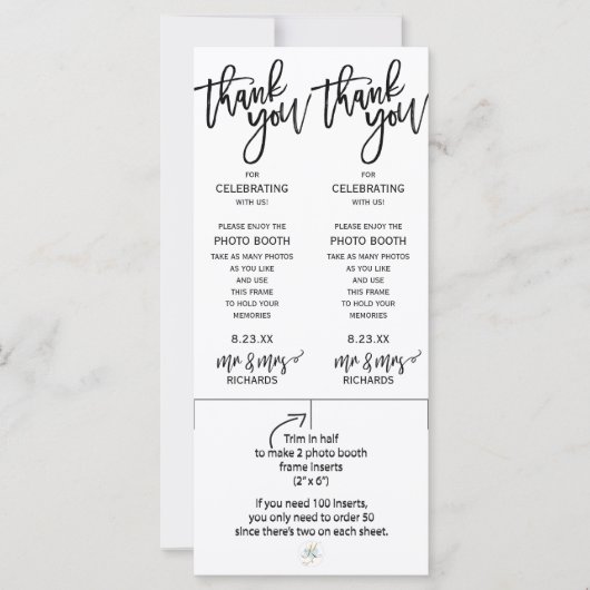 Foto-Standrahmen-Beilagen | Pinselschrift (schwarz (Vorderseite)