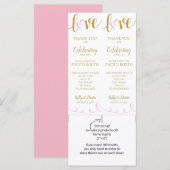 Foto-Standrahmen-Karten | Liebe Script - Pink & Go (Vorne/Hinten)