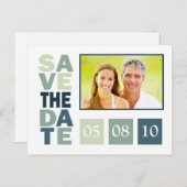 Foto-Standvorlagenvorlagen Save the Date Postkarte (Vorne/Hinten)