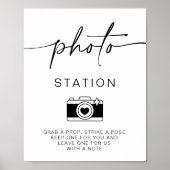Foto Station Minimalistische Hochzeitsschrift Poster (Vorne)