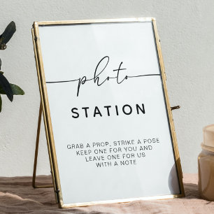 Foto Station Minimalistische Hochzeitsschrift Poster