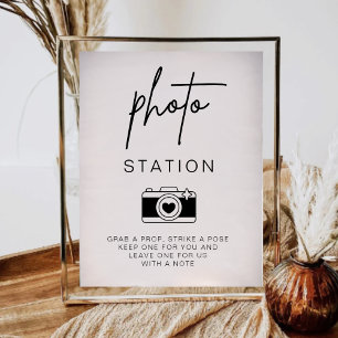 Foto Station Minimalistische Hochzeitsschrift Poster
