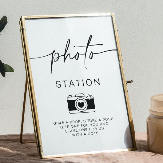 Foto Station Minimalistische Hochzeitsschrift Poster