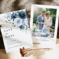 Foto Staubblau Marine Blumenhochzeit