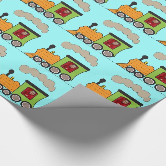 Foto Steam Train Choo Choo Wrapper Paper Geschenkpapier (Ecke)