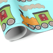 Foto Steam Train Choo Choo Wrapper Paper Geschenkpapier (Rolleneckpunkt)