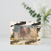 Foto-Stilgold schwarze Weihnachtsbäume Postkarte (Stehend Vorderseite)