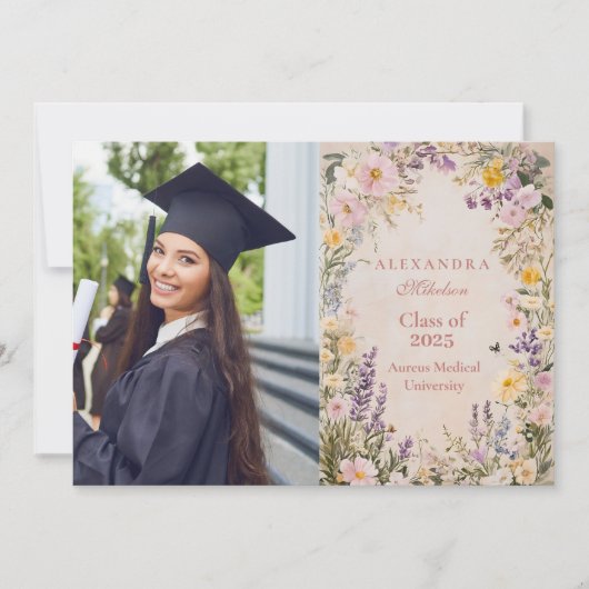 Foto Stilvolle Wildblume Meadow Garden Abschluss Ankündigung (Vorderseite)