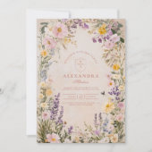 Foto Stilvolle Wildblume Meadow Garden Abschluss Einladung (Vorderseite)