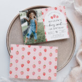 Foto Strawberry Birthday Einladung | Erdbeere