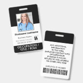 Foto, Strichcode, Personalname und Logo Schwarzes  Ausweis (Vorder- & Rückseite)