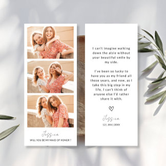 Foto Strip 3 Bilder Bridesmaid Vorschlag Card Save The Date