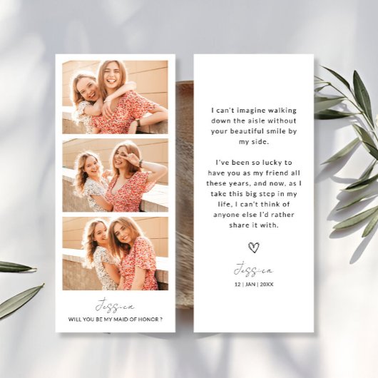 Foto Strip 3 Bilder Bridesmaid Vorschlag Card Save The Date