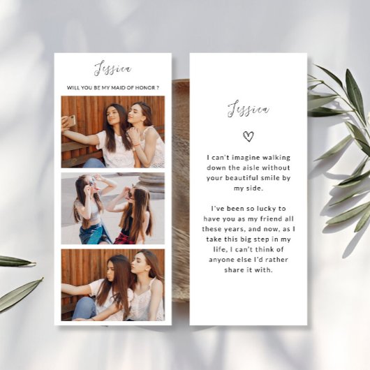 Foto Strip 3 Bilder Bridesmaid Vorschlag Card Save The Date