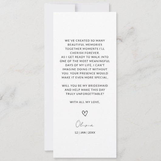 Foto Strip 4 Bilder Bridesmaid Vorschlag Card Save The Date (Rückseite)