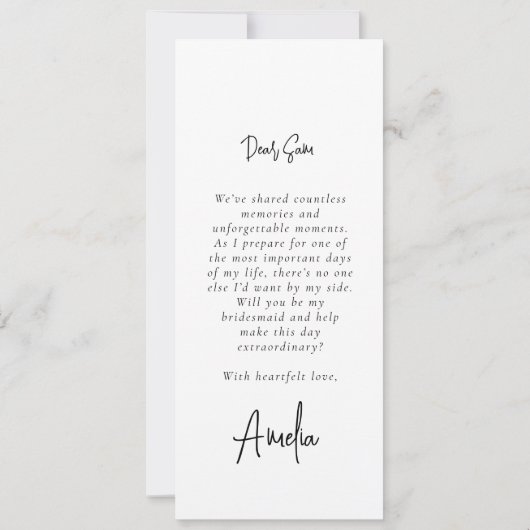 Foto Strip 4 Bilder Bridesmaid Vorschlag Card Save The Date (Rückseite)