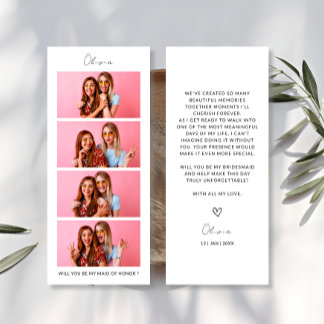 Foto Strip 4 Bilder Bridesmaid Vorschlag Card Save The Date